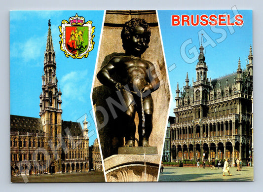 Pohlednice Brusel Grand Place Manneken Pis Belgie (M16662)