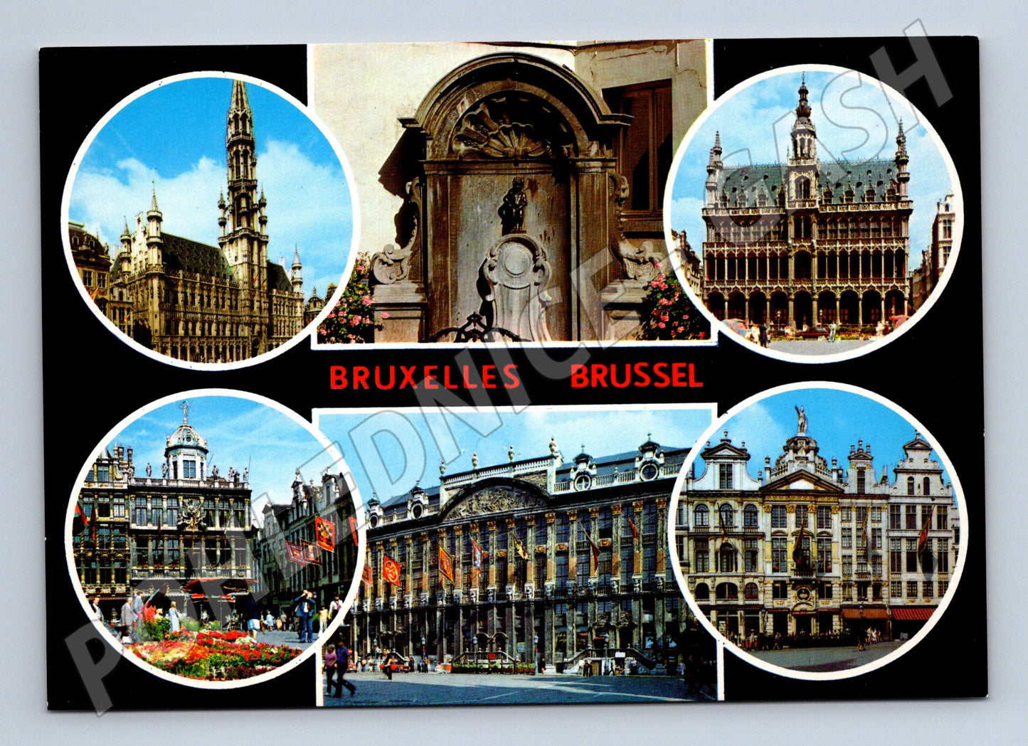 Pohlednice Brusel památky Grand Place Manneken Pis (M16663)