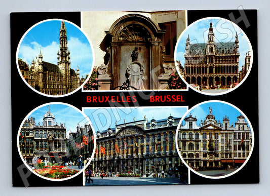 Pohlednice Brusel památky Grand Place Manneken Pis (M16663)