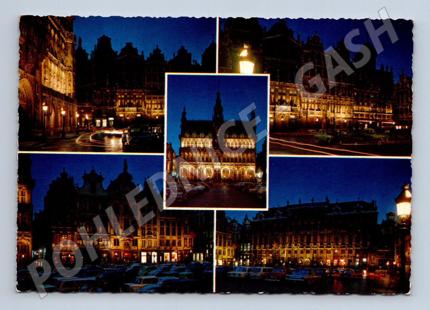 Pohlednice Brusel Grand Place noc 1970 popsaná (M16666)