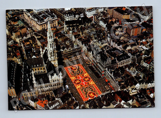 Pohlednice Brusel Grand Place květinový koberec letecky (M16668)
