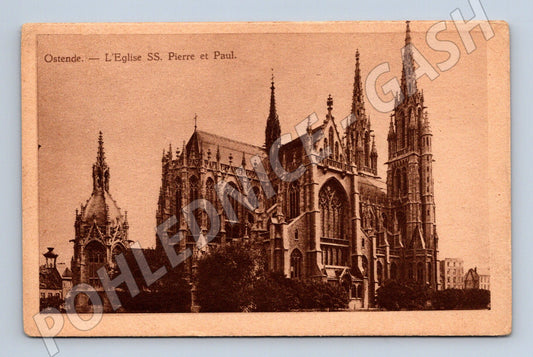 Pohlednice Ostende kostel sv Petra a Pavla Belgie (M16674)