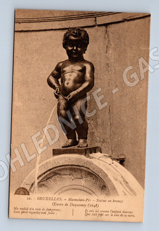 Pohlednice Brusel Manneken Pis socha Belgie (M16677)