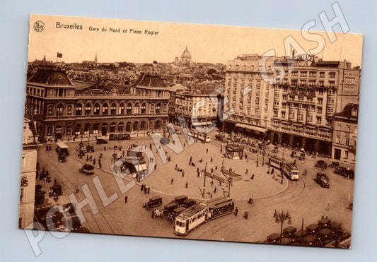 Pohlednice Bruxelles Gare du Nord Place Rogier (M16683)