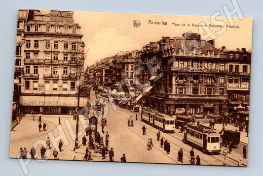 Pohlednice Brusel Place de la Bourse tramvaje (M16685)