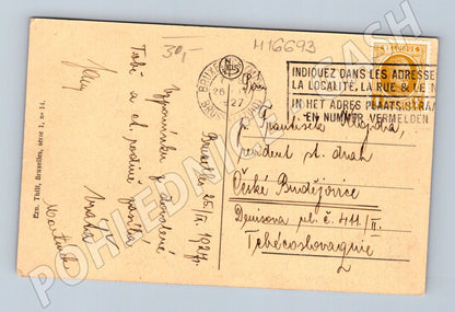Pohlednice Brusel La Bourse 1924 tramvaje razítko (M16693)