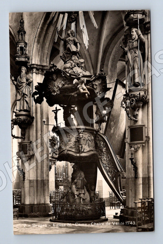 Pohlednice Bruggy kazatelna 1743 Eglise N Dame (M16700)