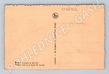 Pohlednice Bruggy kanál Groene Rei panorama Belgie (M16702)