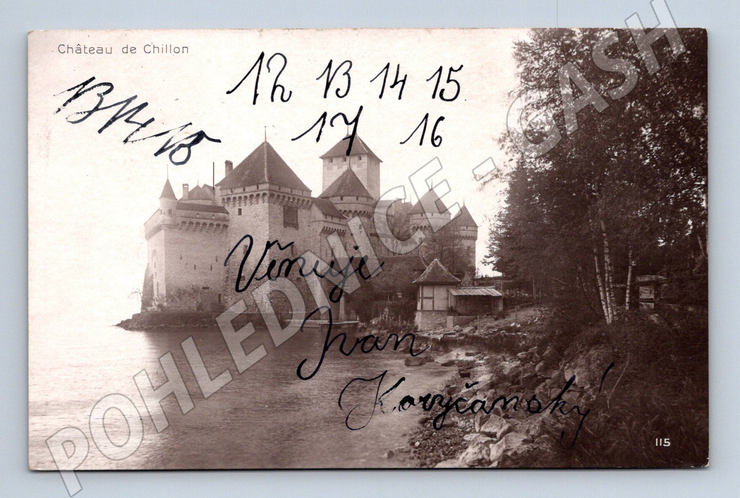 Pohlednice Château de Chillon hrad Ženevské jezero (M16706)