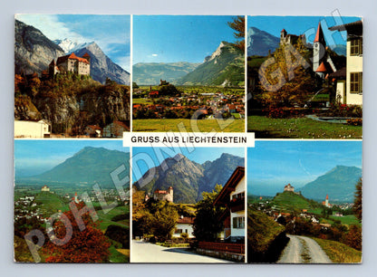Pohlednice Gruss aus Liechtenstein vícezáběr 1973 (M16709)
