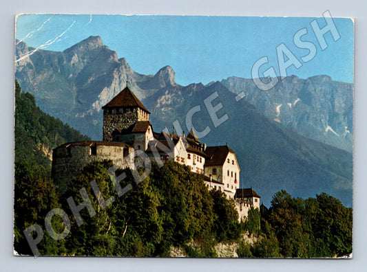 Pohlednice Lichtenštejnsko hrad Vaduz prošlá (M16710)