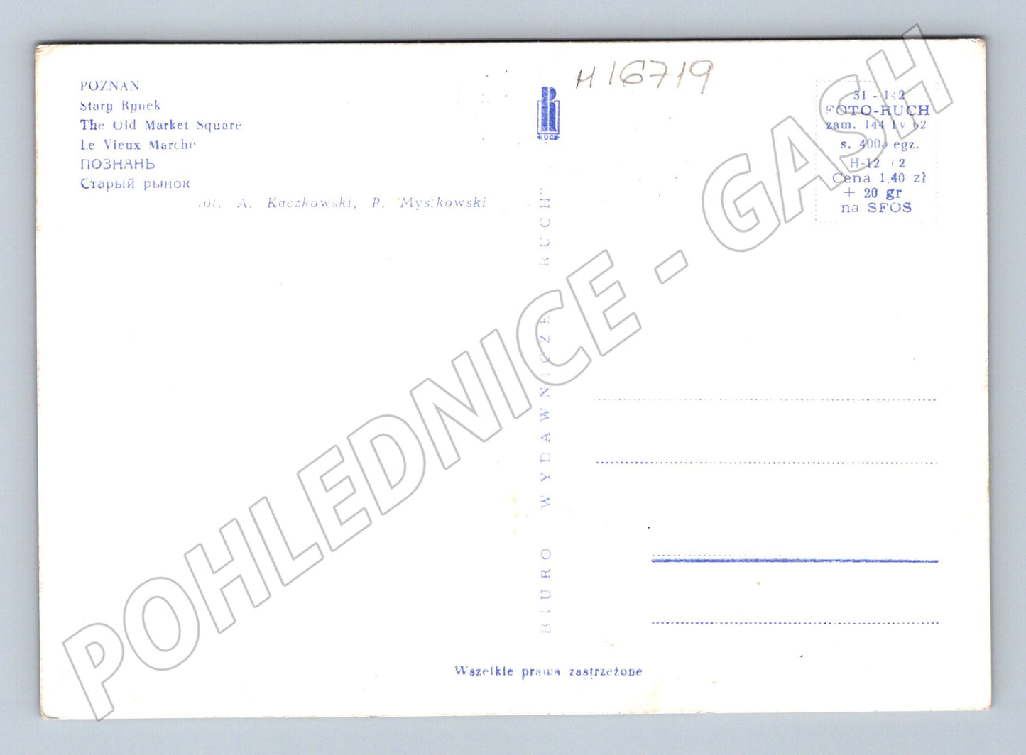 Pohlednice Poznań Stary Rynek Polsko historická (M16719)