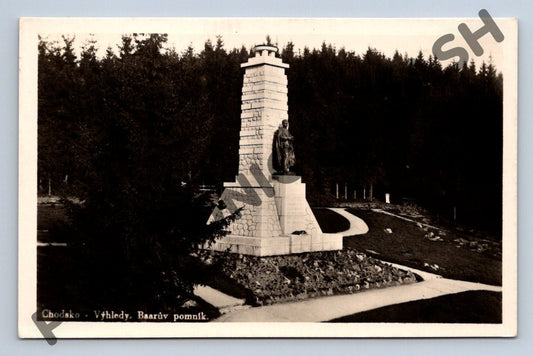 Pohlednice Chodsko Výhledy Baarův pomník 1949 PP (M1672)