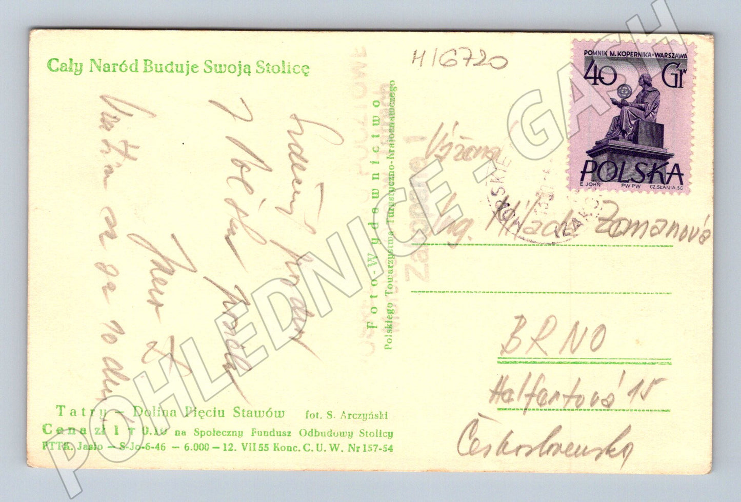 Pohlednice Tatry Dolina Pěti Stawów ovce ČB (M16720)