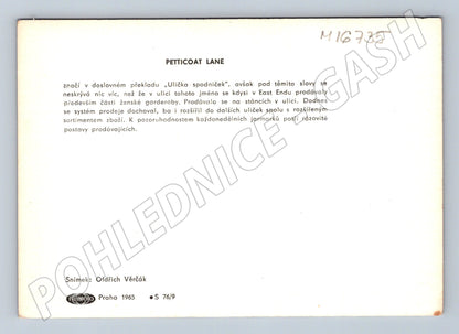 Pohlednice Londýn Petticoat Lane trh 1965 Oldřich Věrčák (M16735)