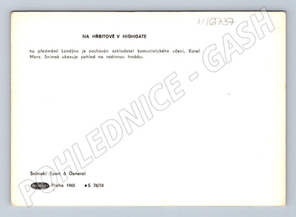 Pohlednice Londýn hrob Karla Marxe Highgate 1965 (M16737)