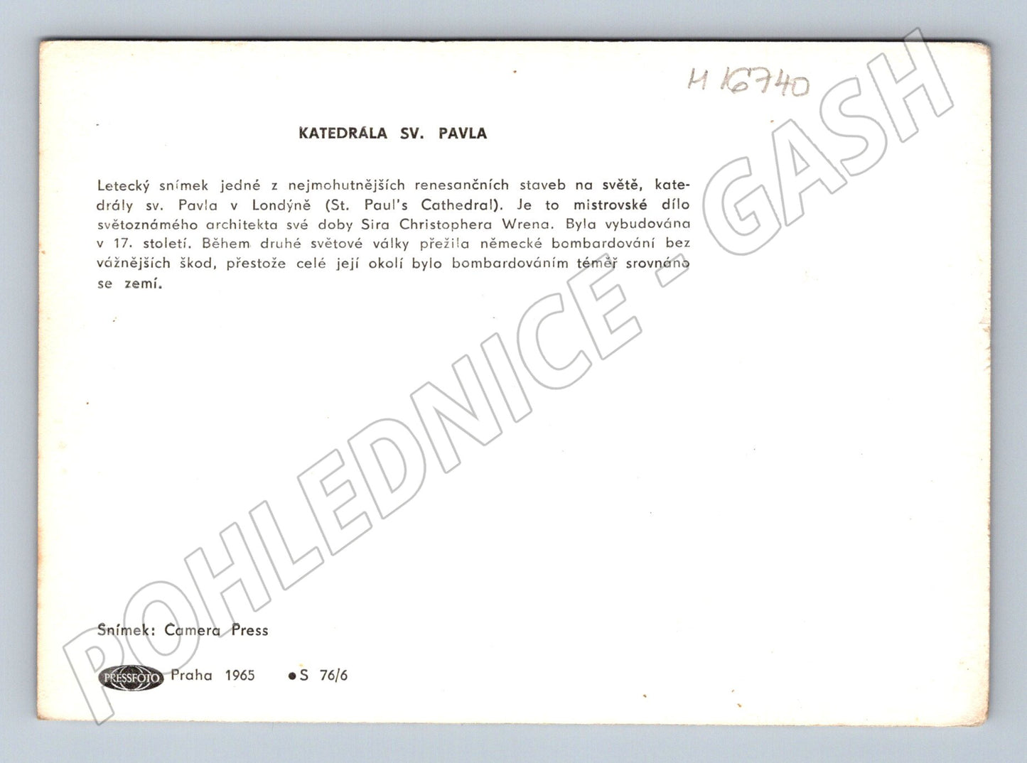 Pohlednice Londýn katedrála sv Pavla letecký pohled 1965 (M16740)