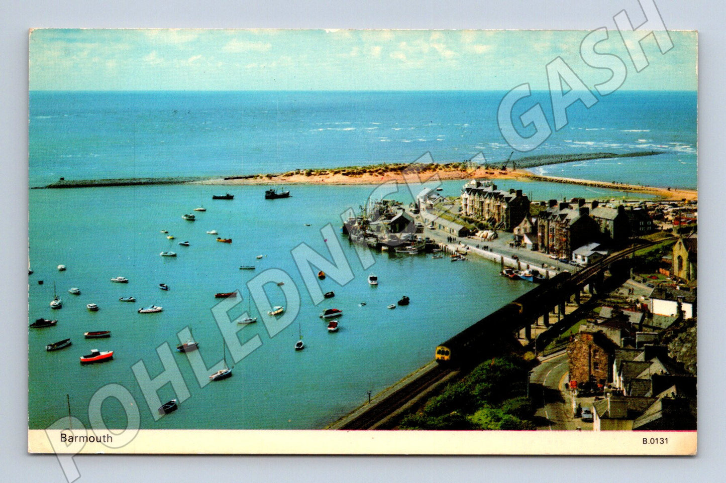 Pohlednice Barmouth přístav lodě most Velká Británie (M16752)