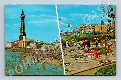 Pohlednice Blackpool Tower Anglie do Prahy 60. léta (M16754)