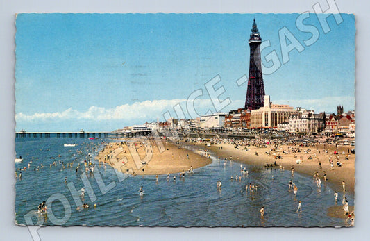 Pohlednice Blackpool Tower a Central Beach Británie (M16755)