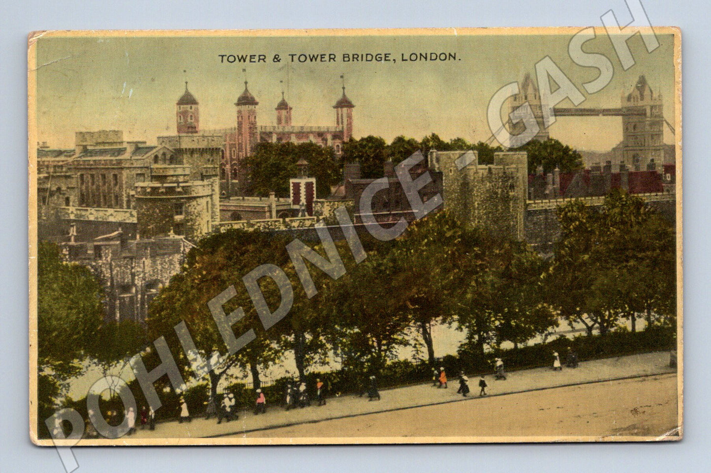 Pohlednice Londýn Tower a Tower Bridge 1947 letecká pošta (M16764)