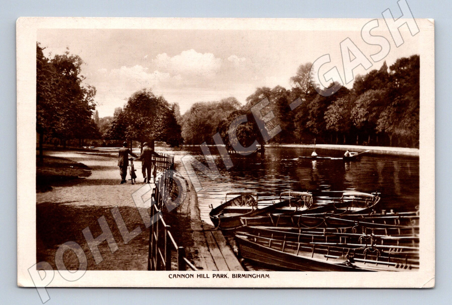 Pohlednice Birmingham Cannon Hill Park loďky 1929 do ČSR (M16765)