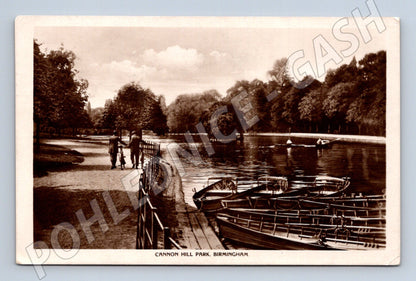 Pohlednice Birmingham Cannon Hill Park loďky 1929 do ČSR (M16765)