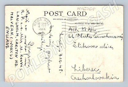 Pohlednice Londýn koláž památek 1948 do Československa (M16768)
