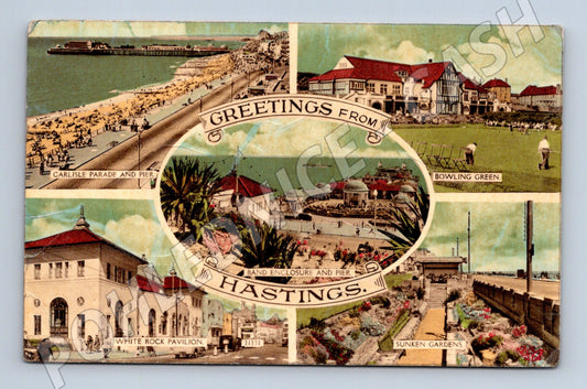 Pohlednice Greetings from Hastings Anglie více záběrů do ČSR (M16770)