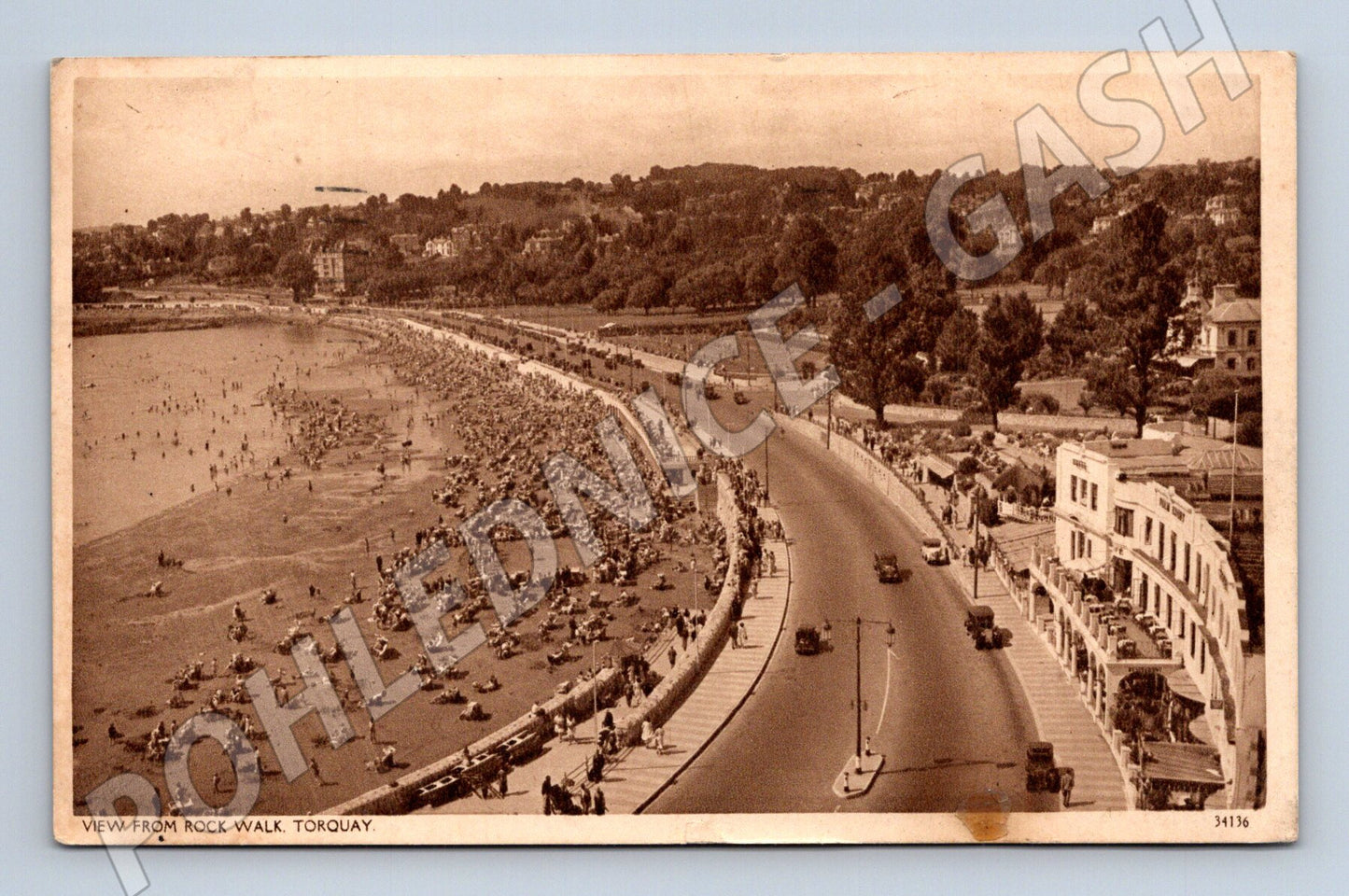 Pohlednice Torquay Anglie pláž promenáda 1949 do ČSR (M16777)