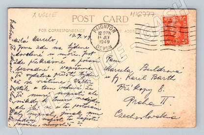 Pohlednice Torquay Anglie pláž promenáda 1949 do ČSR (M16777)