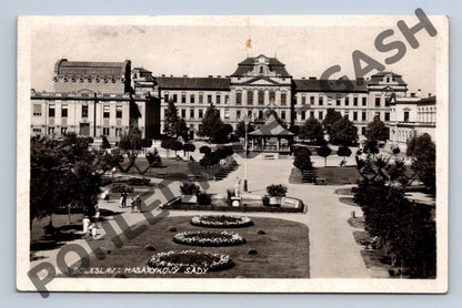 Pohlednice Mladá Boleslav Masarykovy sady 1939 (M1678)