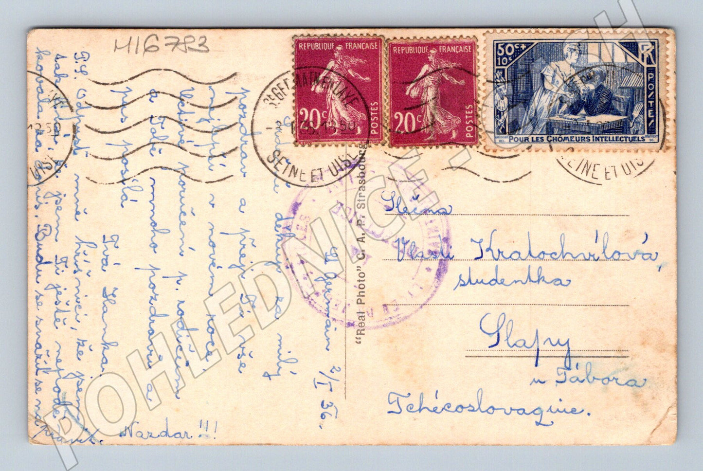 Pohlednice Saint Germain en Laye jardin anglais Francie 1936 (M16783)