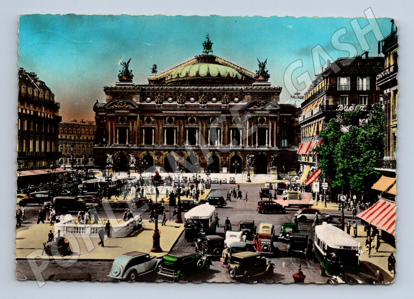 Pohlednice Paříž Opera Garnier kolorovaná 1937 odeslaná (M16798)