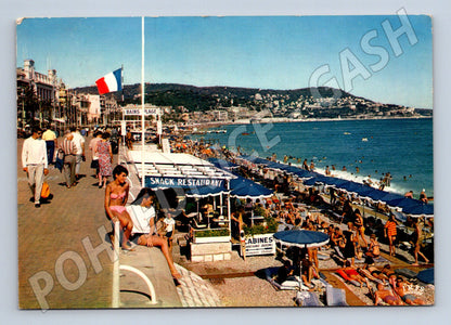 Pohlednice Nice promenáda pláž 1968 Francie do ČSSR (M16804)