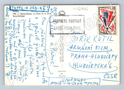Pohlednice Paříž Notre Dame Pont Saint Michel 1965 (M16806)