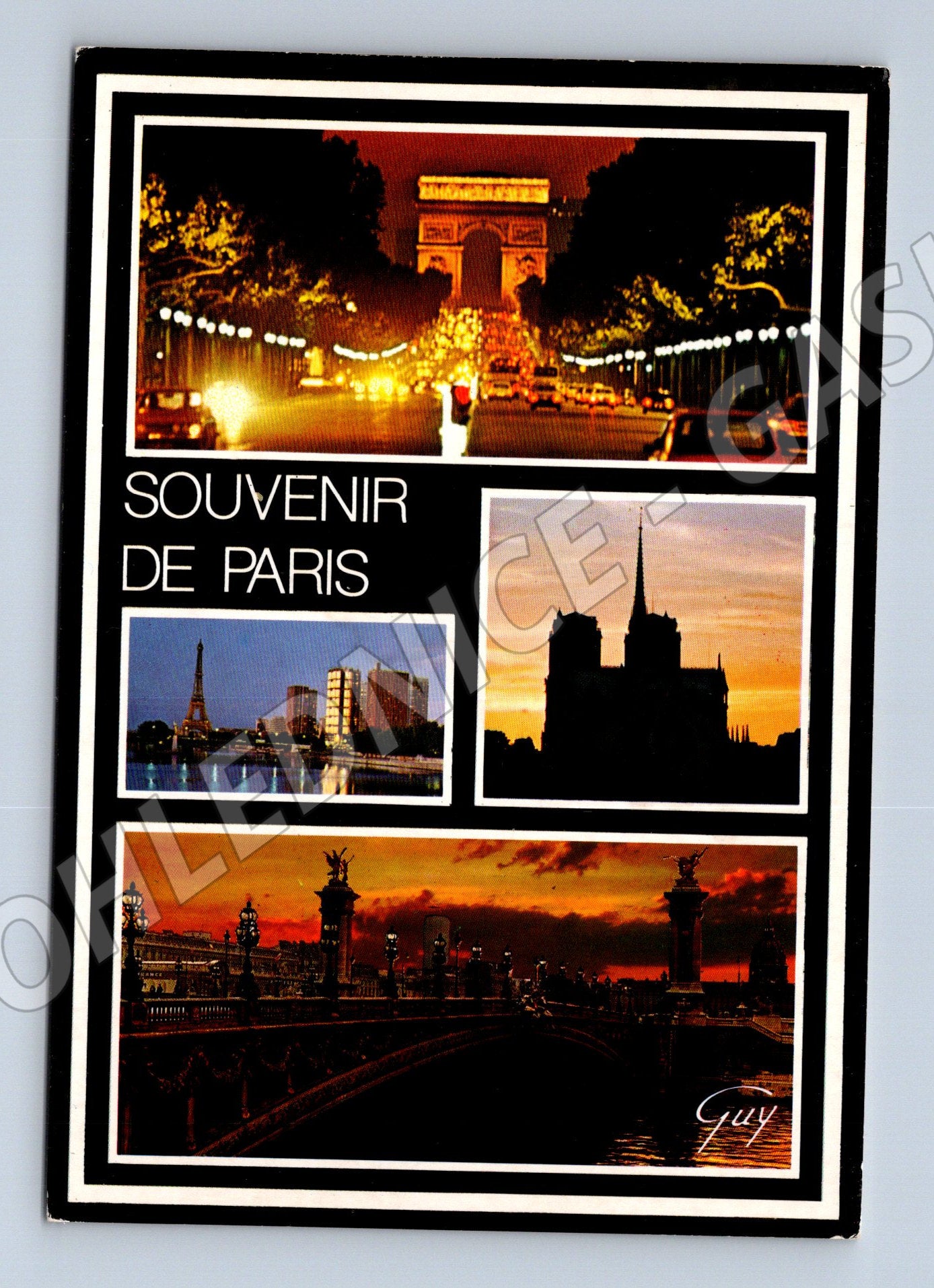 Pohlednice Souvenir de Paris více záběrů prošlá (M16826)