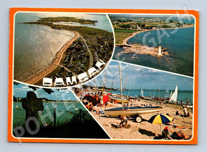 Pohlednice Damgan Bretaň 1985 pláž prošlá poštou (M16828)