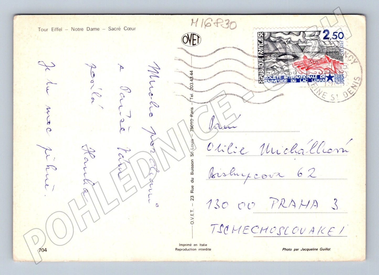 Pohlednice Paříž Eiffelova věž Notre Dame Sacré Cœur 1985 (M16830)