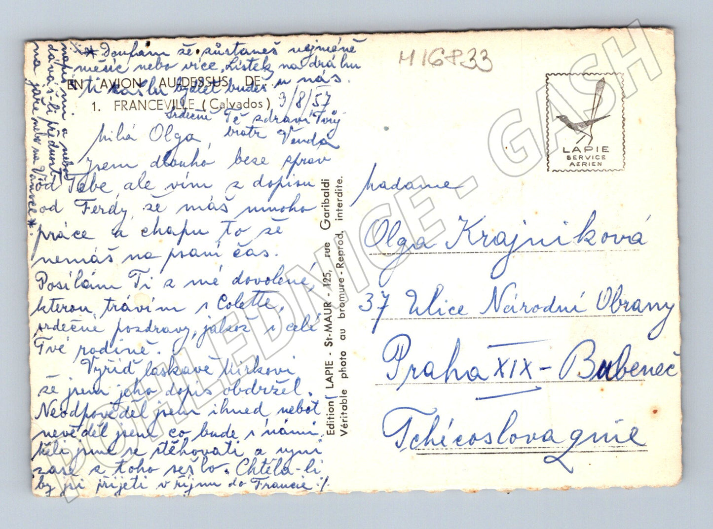 Pohlednice Franceville 1957 letecký pohled pláž (M16833)