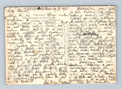Pohlednice Monte Carlo Palm Beach 1938 (M16837)