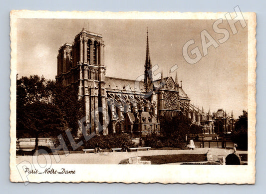 Pohlednice Paříž Notre Dame černobílá stará (M16838)