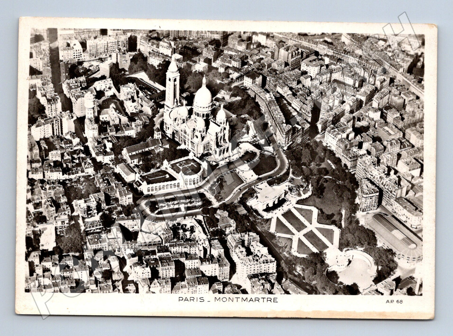 Pohlednice Paříž Montmartre letecký pohled Sacré Cœur (M16844)