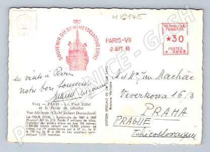 Pohlednice Paříž Eiffelova věž Palais de Chaillot 1960 (M16845)