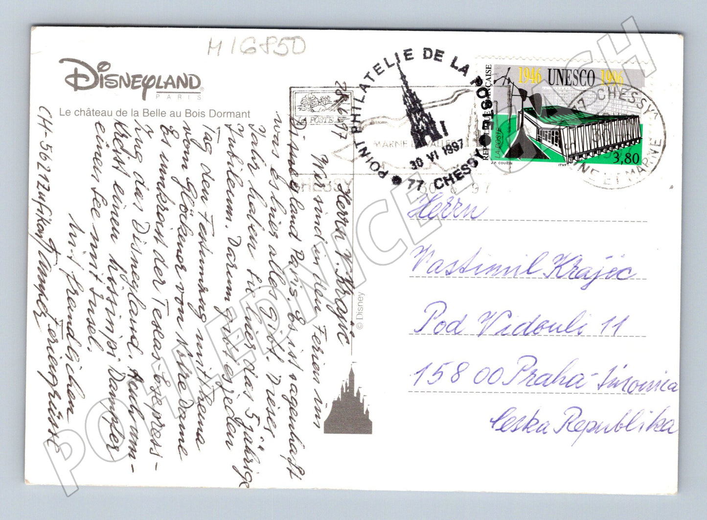Pohlednice Disneyland Paříž zámek Disney 1997 (M16850)