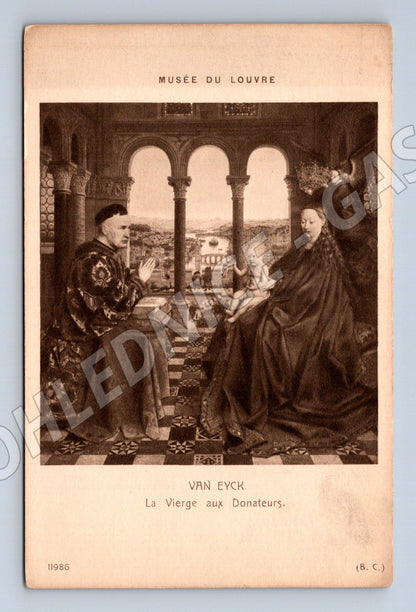 Pohlednice Van Eyck La Vierge aux Donateurs Louvre (M16858)