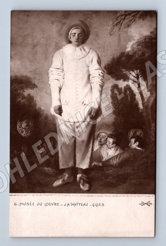 Pohlednice Louvre Watteau Gilles malířství (M16860)