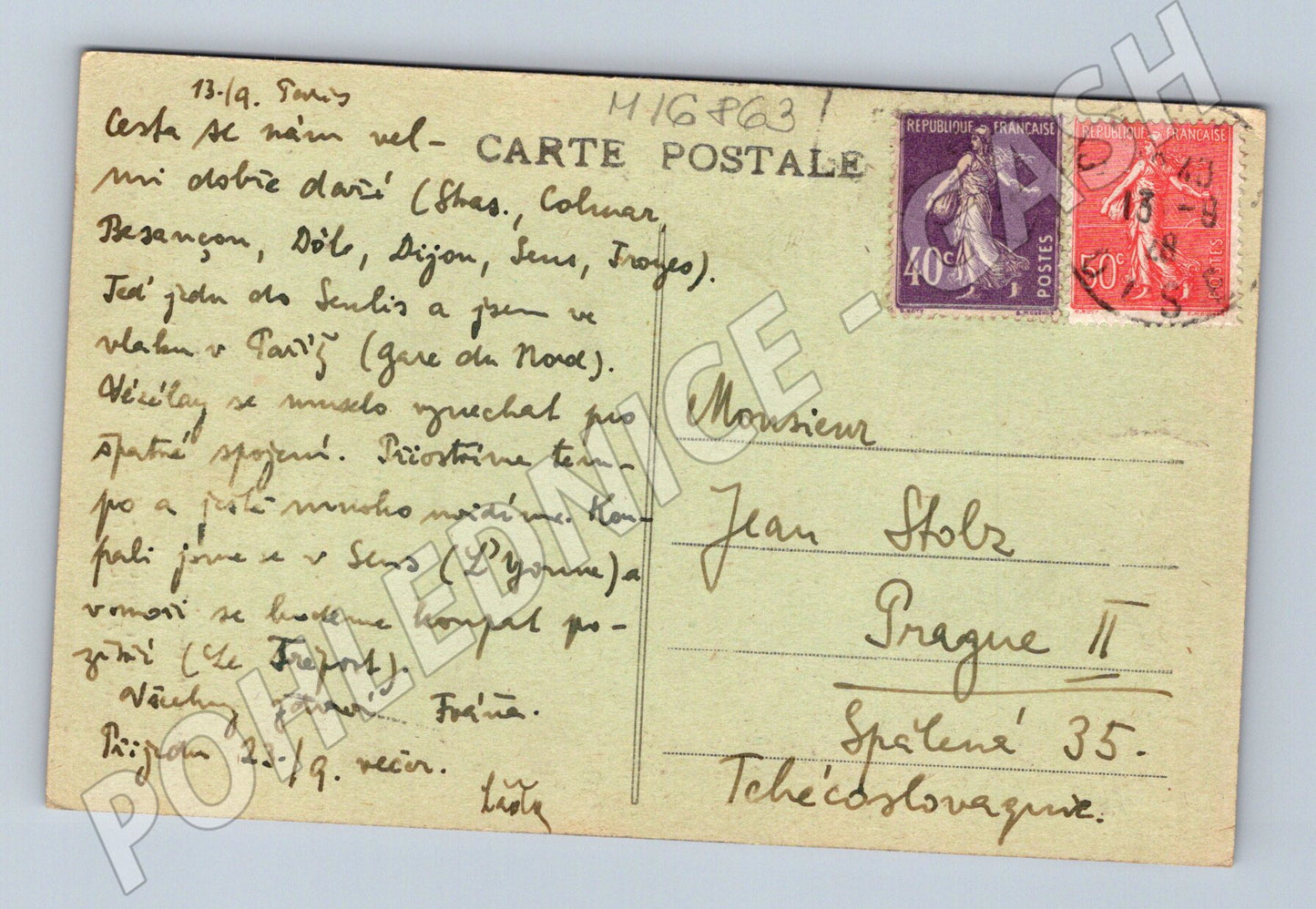 Pohlednice Troyes socha svaté Marthe do Prahy (M16863)