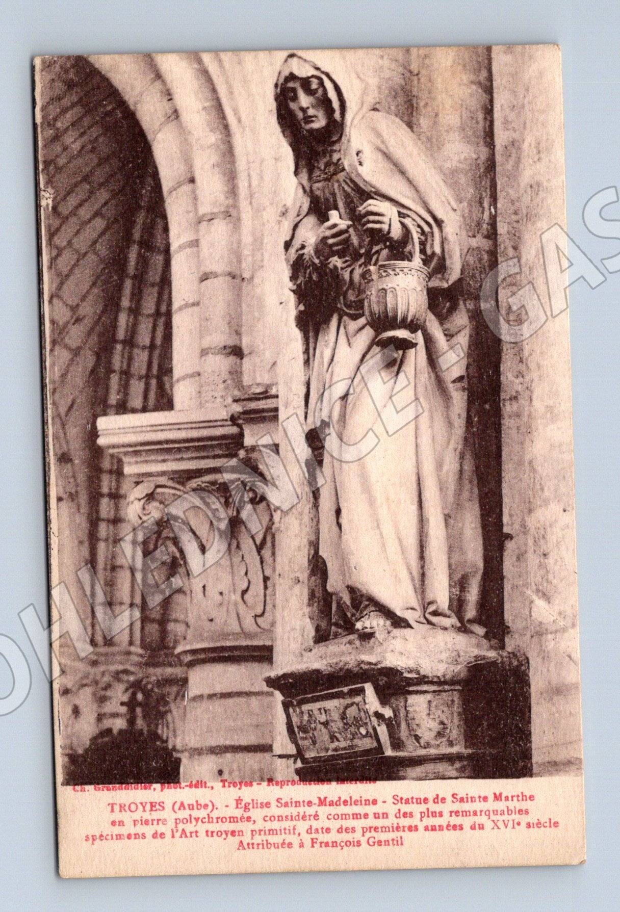Pohlednice Troyes kostel sv Máří Magdalény 1928 (M16864)