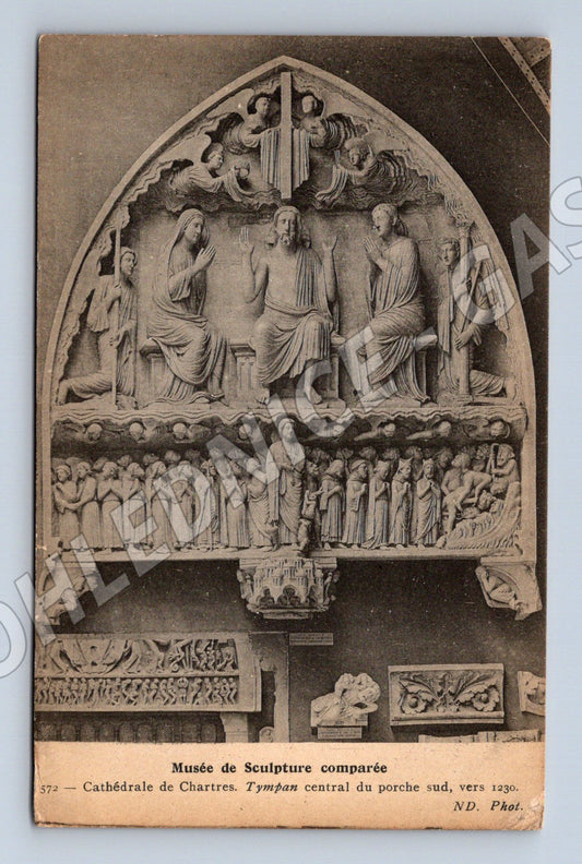 Pohlednice Chartres tympanon katedrály 1230 (M16868)